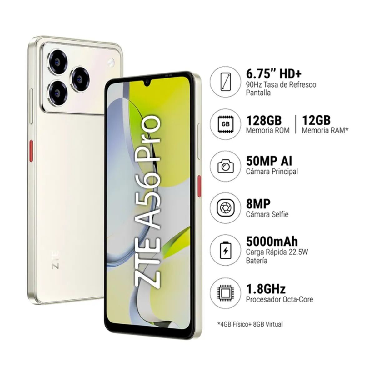 ZTE - CELULAR ZTE A56 PRO 12GB RAM 128GB