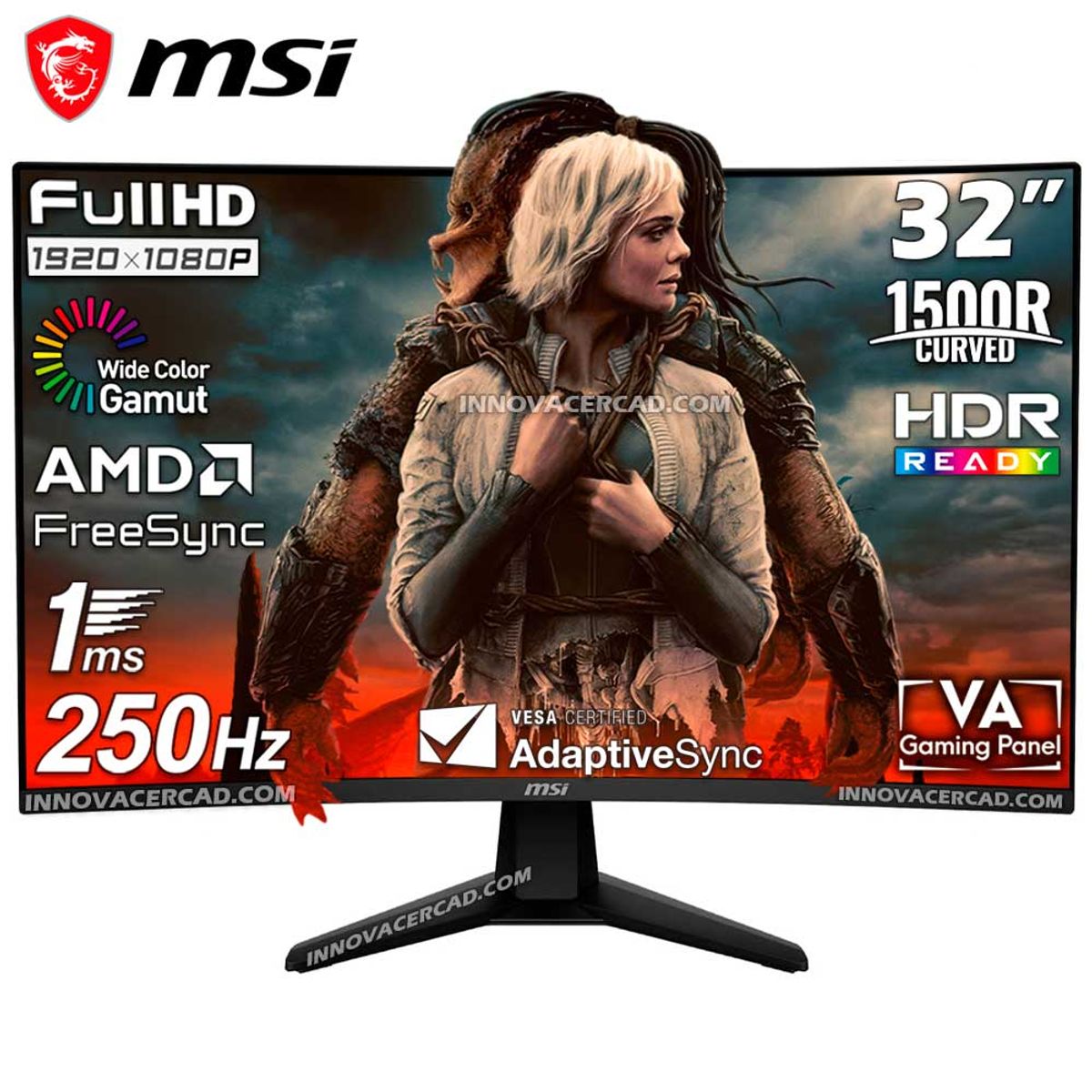 MSI - Monitor MSI MAG 32C6X 32 FHD VA Curvo 1500R 250HZ 1MS HDR