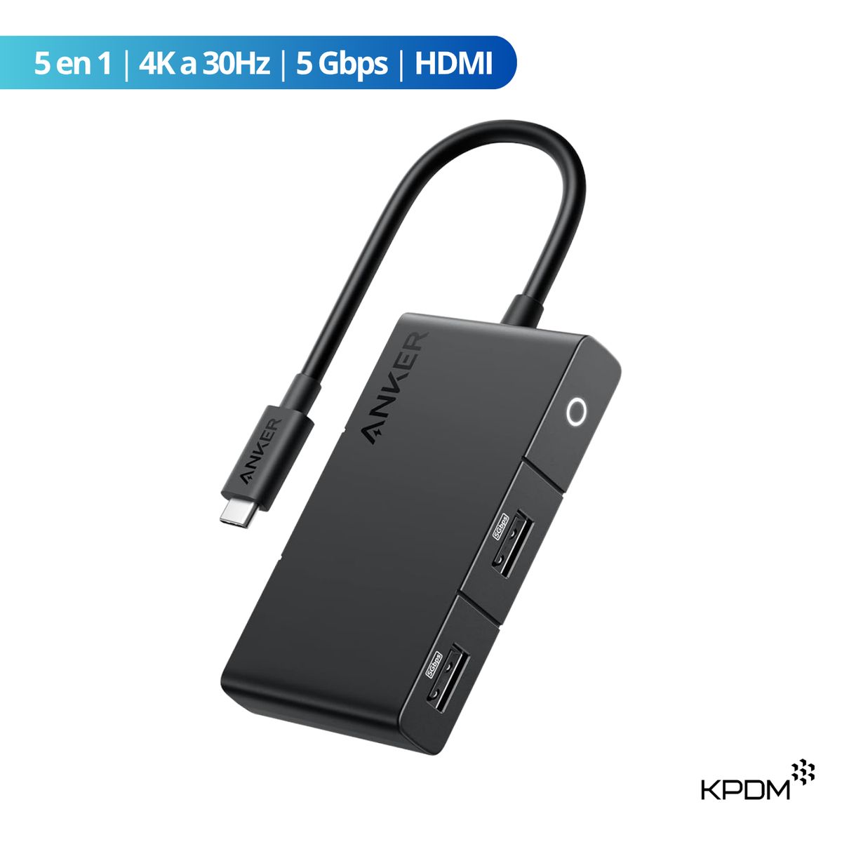 ANKER - Anker Hub USB-C 332 (5 en 1) 4K a 30Hz HDMI 5Gbps para Laptop / Tablet / MacBook / iPad - Open Box