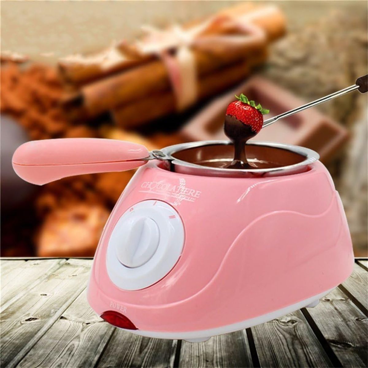 OEM - Set Chocolatera Eléctrica Chocolatiere Amarilla Funde, Moldea y Crea Postres Deliciosos