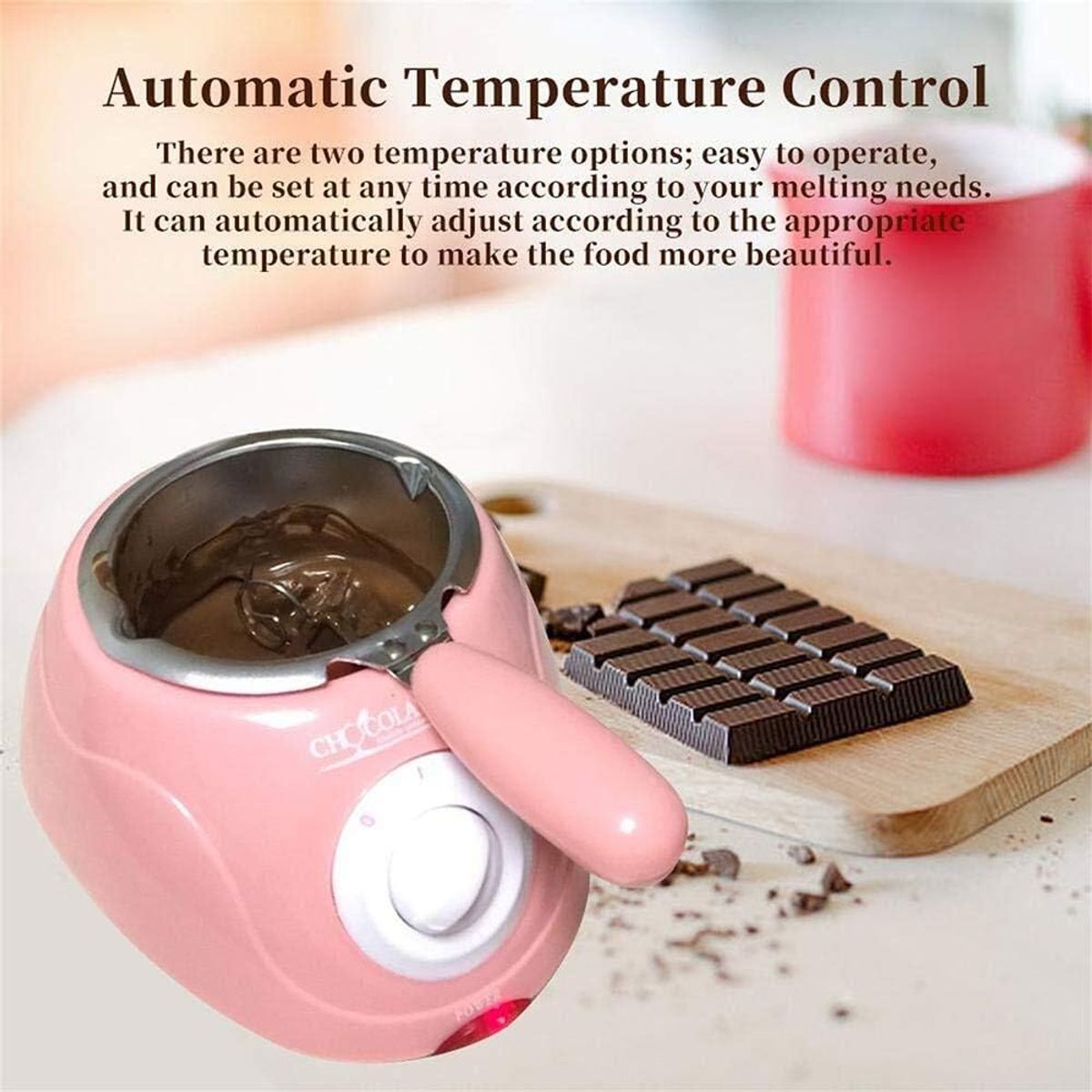 OEM - Olla Eléctrica Chocolatiere para Fondue de Chocolate - Ideal para Postres y Frutas con Chocolate