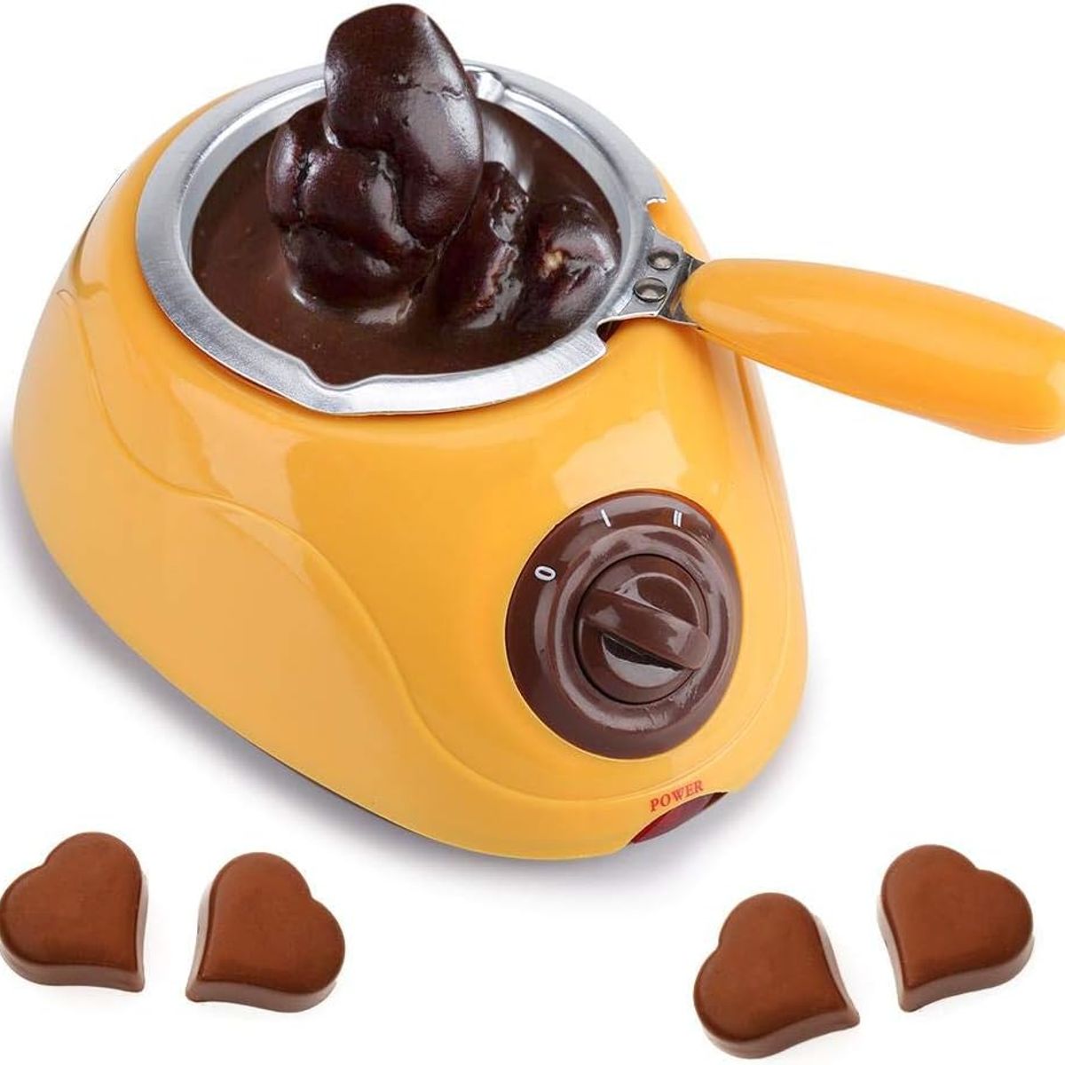 OEM - Chocolatera Eléctrica Chocolatiere Amarilla - Fundidor de Chocolate y Fondue Profesional