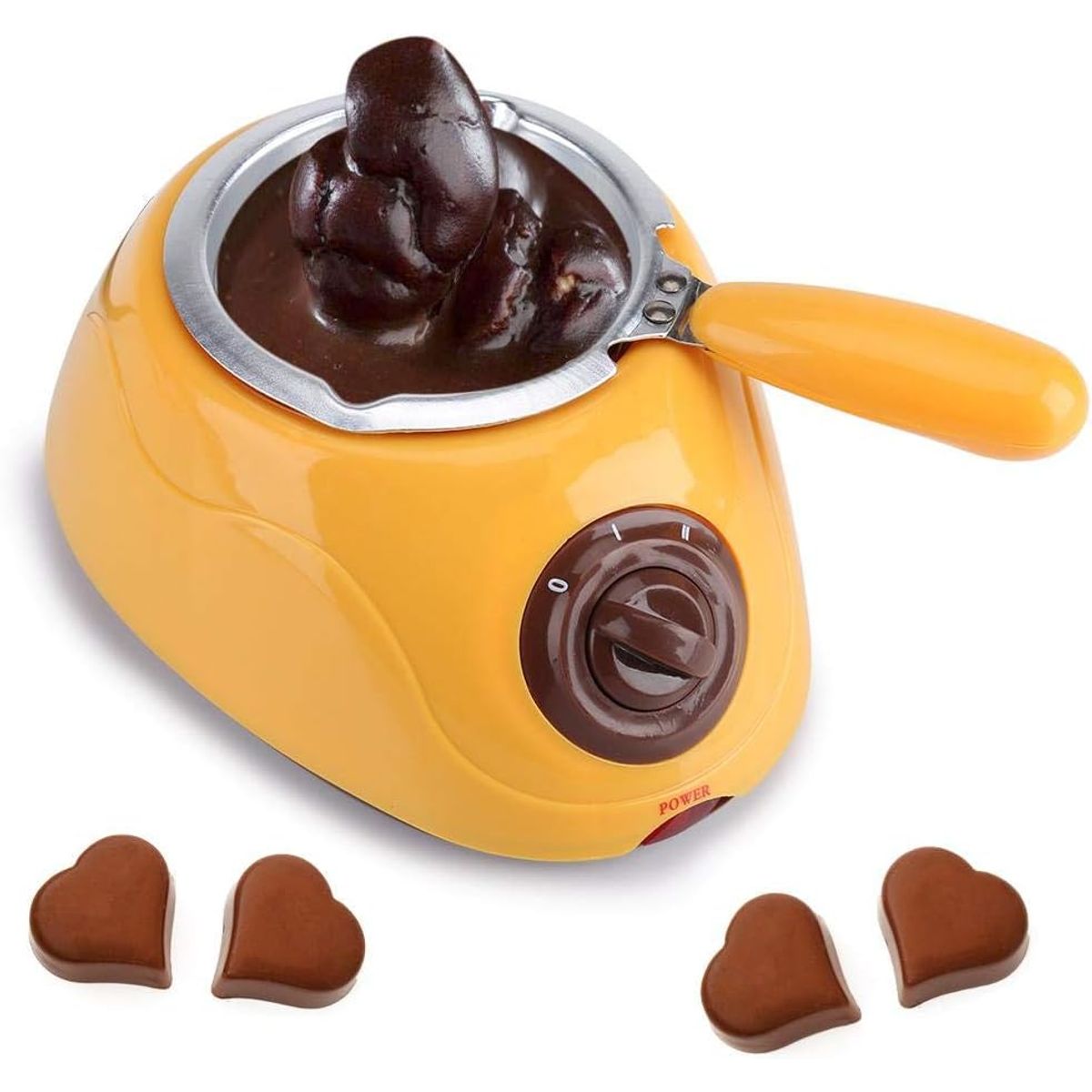 OEM - Chocolatera Eléctrica Chocolatiere Amarilla - Fundidor de Chocolate y Fondue Profesional