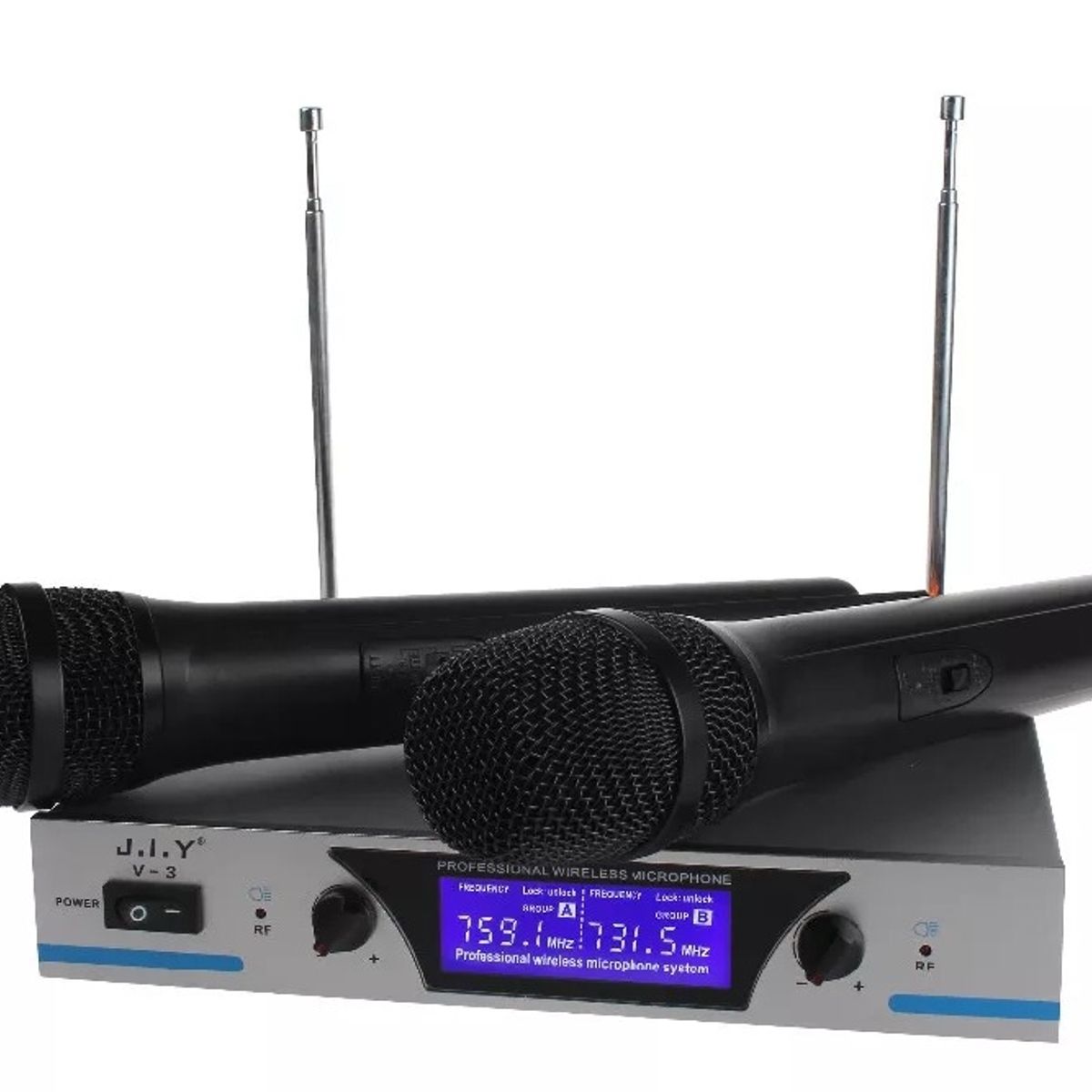 OEM - Micrófono Profesional XY-V-3 Inalámbrico Dual - Especial para Conferencias, Iglesias y Karaoke