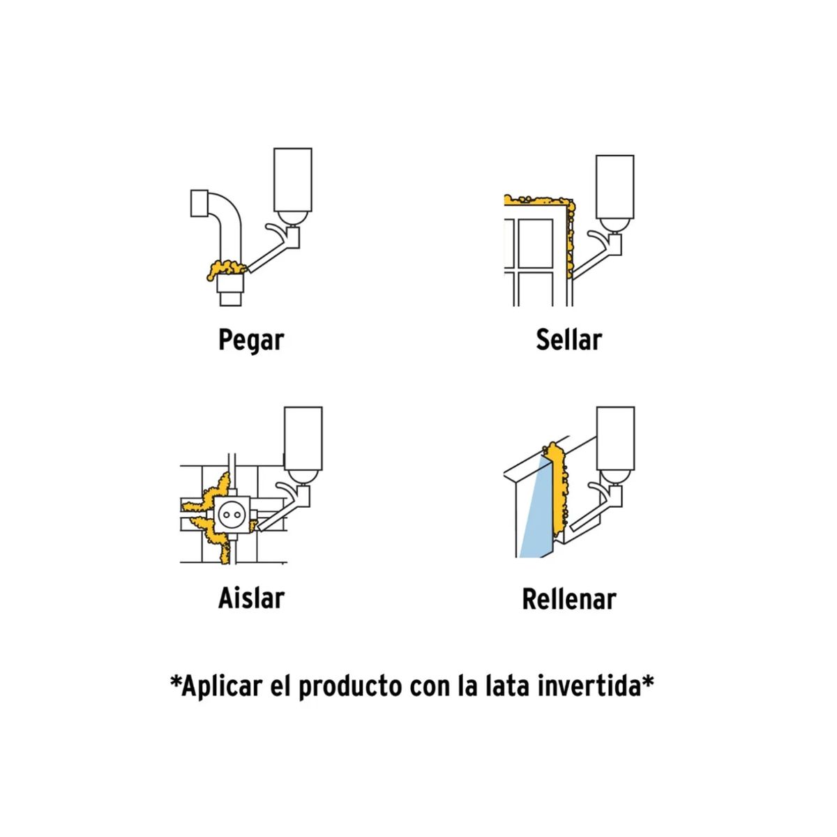 GENERICO - Espuma Expansiva de Poliuretano 500 ml Hardman