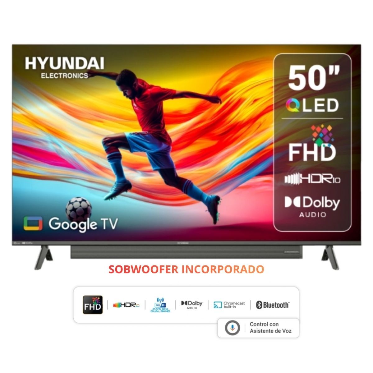 HYUNDAI - Televisor Smart TV HYUNDAI 50'' QLED FHD HYLED5029QFG 2025