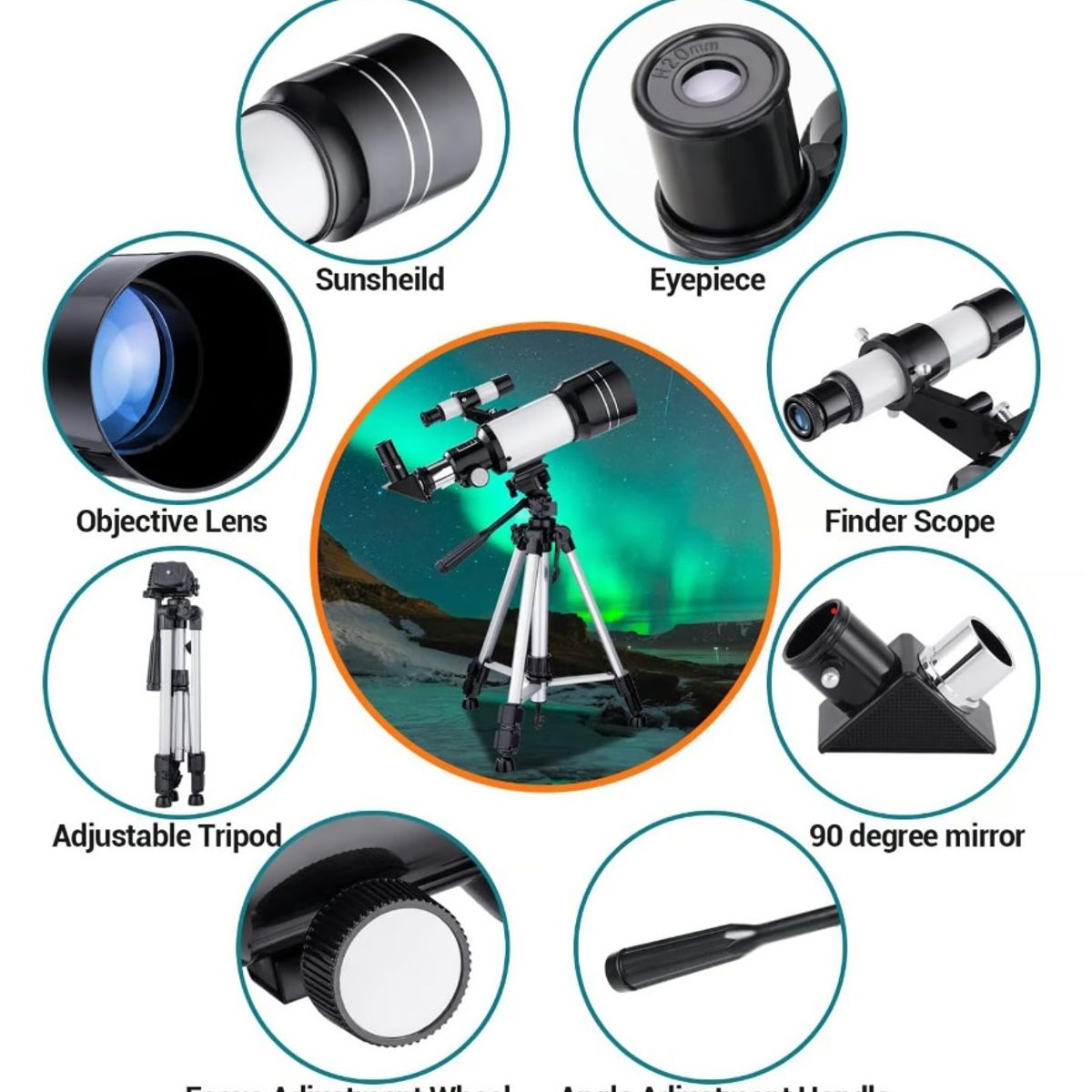 GENERICO - Telescopio Astronómico Refractor F30070 + Trípode