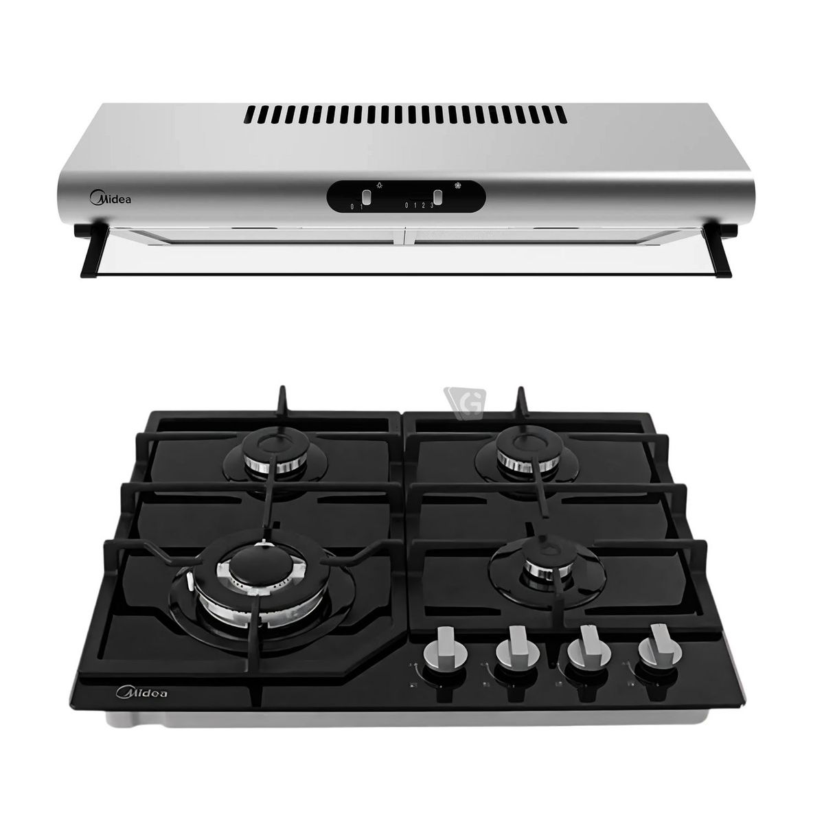 MIDEA - Combo Midea Encimera  MTGB24R3402GG y Campana MH60F49EM21SB