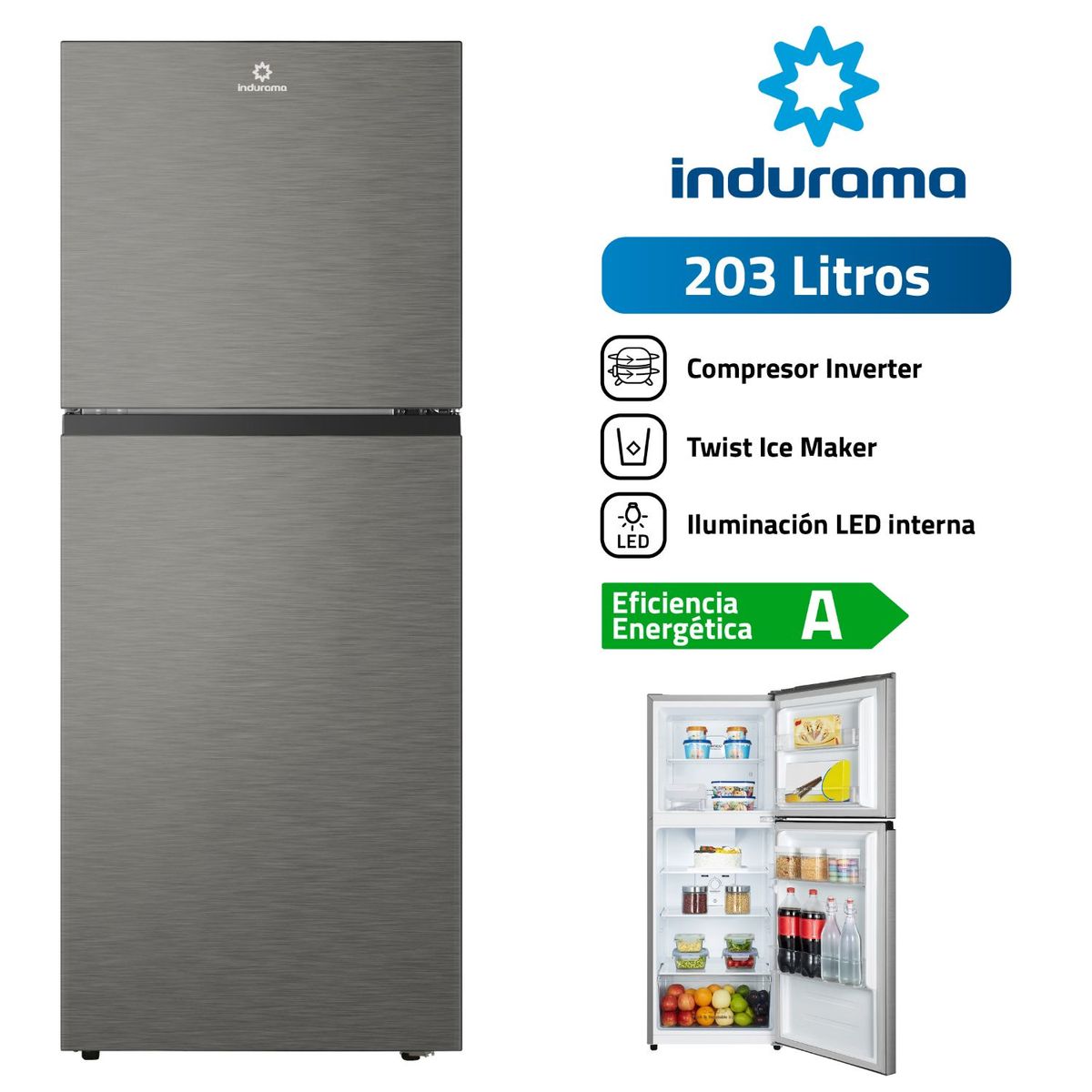 INDURAMA - Refrigeradora Indurama RI-359I 203 Litros Ideal para espacios pequeños