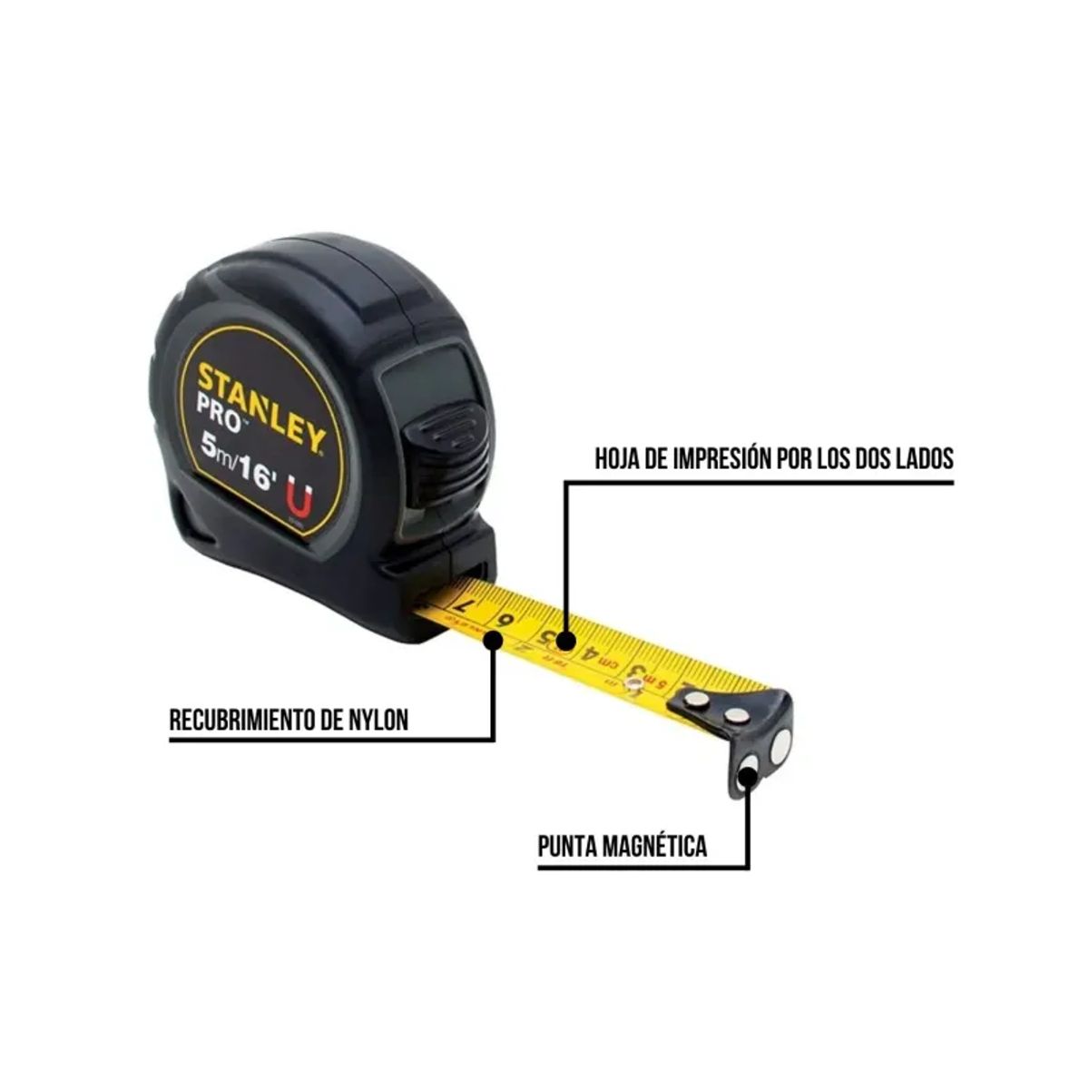 STANLEY - Cinta Metrica Wincha Pro Magnetica 5m Stanley 30-085