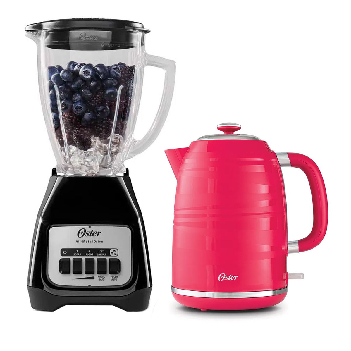 OSTER - Licuadora Oster BLSTKAGBPB 1.5 Litros Hervidor de 1.7 Litros Color Sandia