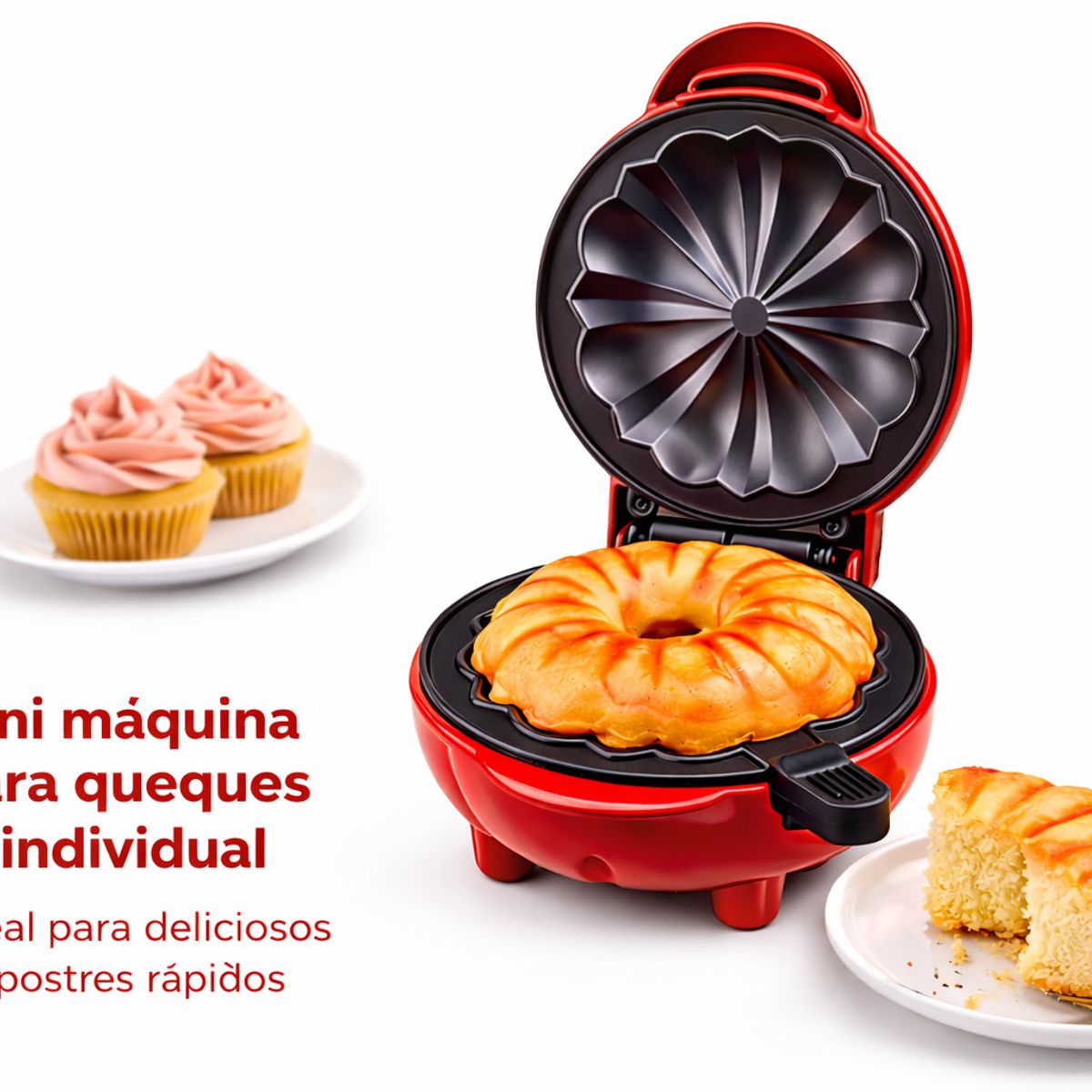 GENERICO - MINI KEKERA QUEQUES MAQUINA MINI KEKES CAKES ELÉCTRICA ANTIAHERENTE POSTRES COCINA RÁPIDA