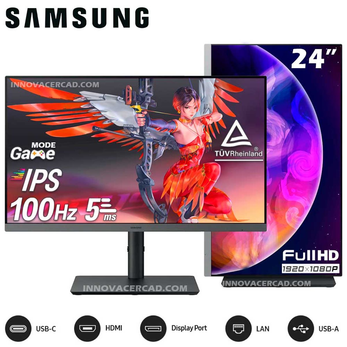 SAMSUNG - Monitor Samsung 24 LS24F430UALXPE Full HD 1920 x 1080, IPS, 100Hz, 5MS, USB-C