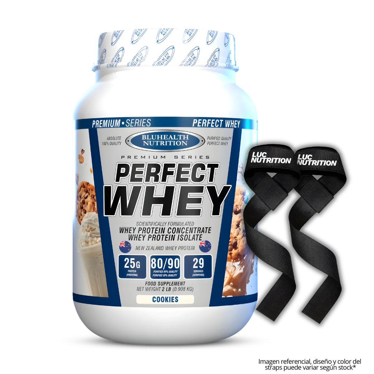 GENERICO - Proteina Perfect Whey 2 LB Bluhealth Nutrition - Cookies + Straps