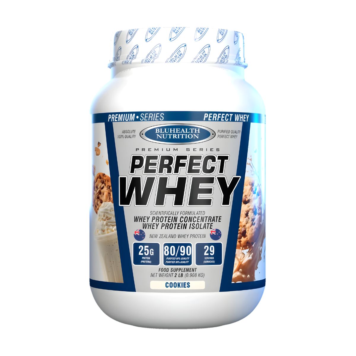 GENERICO - Proteina Perfect Whey 2 LB Bluhealth Nutrition - Cookies + Straps