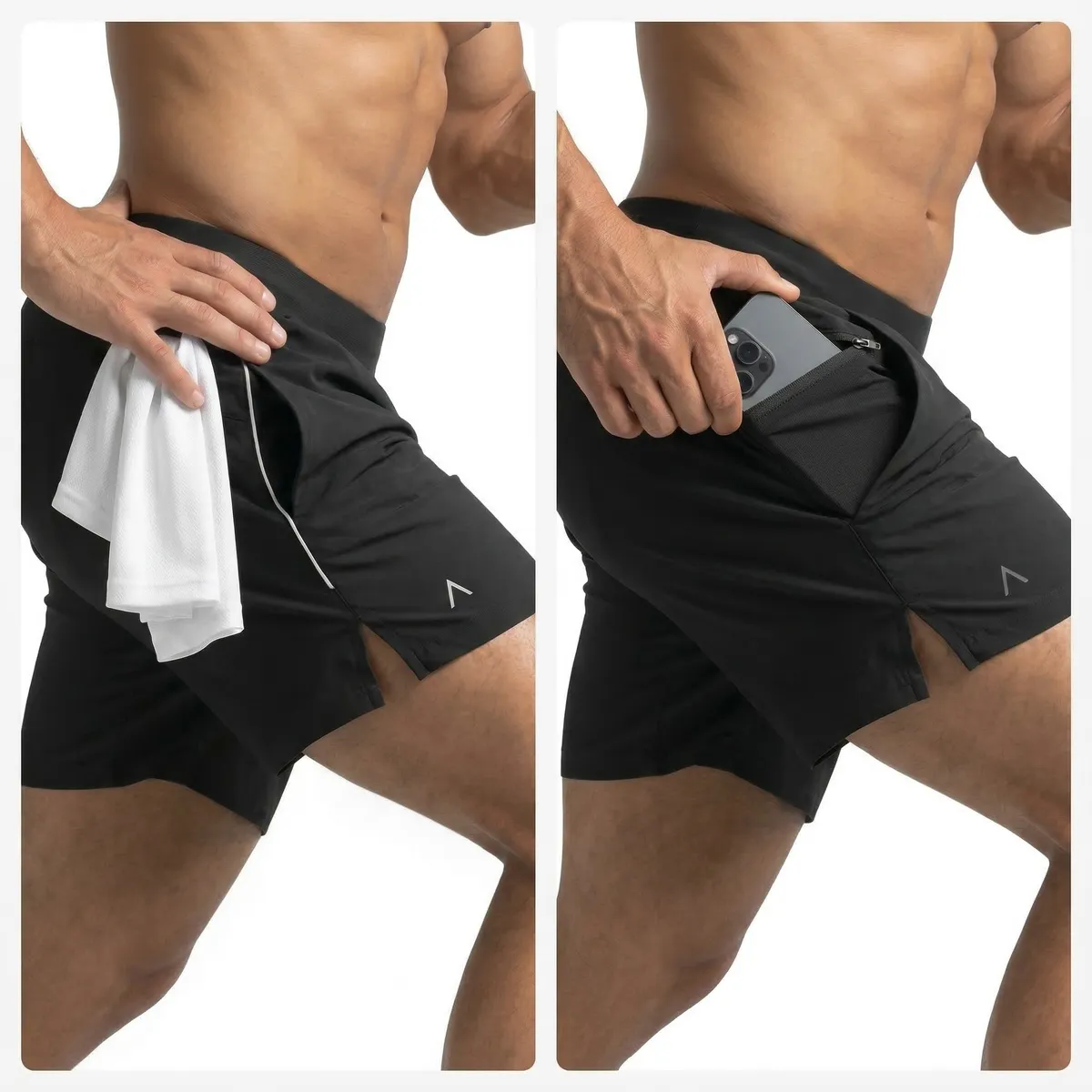 ALPHA FIT - Pack de 2 Shorts deportivos Hombre - Short gym - Ropa deportiva hombre