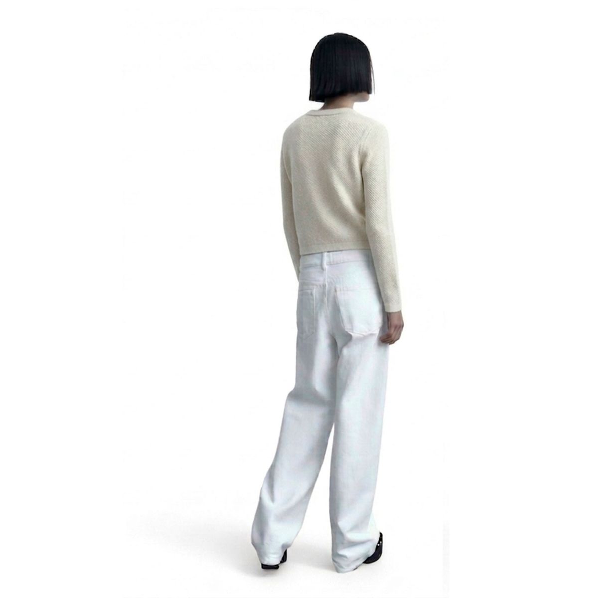 GENERICO - Cardigan Mujer Casual Bolsillo Botones Mlarga Hilo Algodon 359G-28 Color Hueso