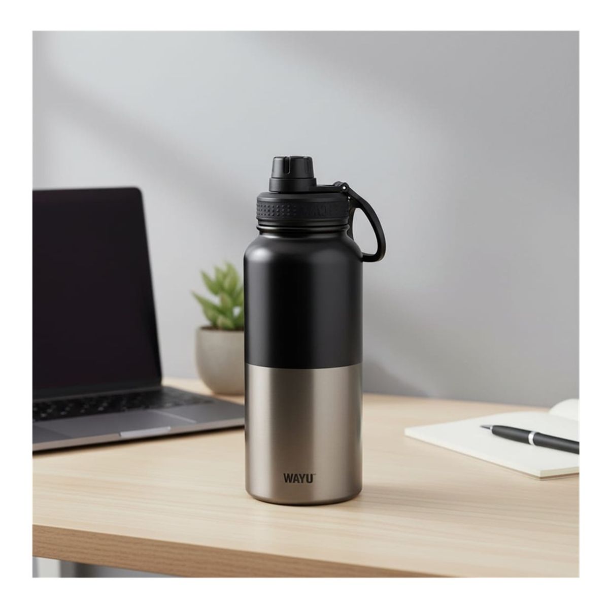 WAYU - BOTELLA TOMATODO DE 1 LT ACERO INOXIDABLE INSULADA BLACK WAYU