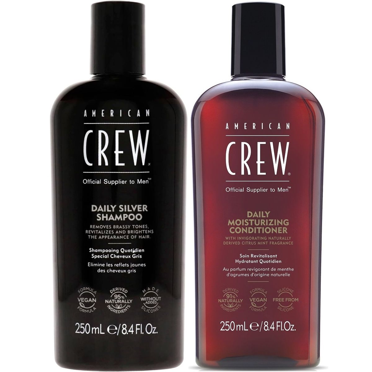 AMERICAN CREW - Gray Shampoo 250ml + Daily Conditioner 250ml American Crew Men