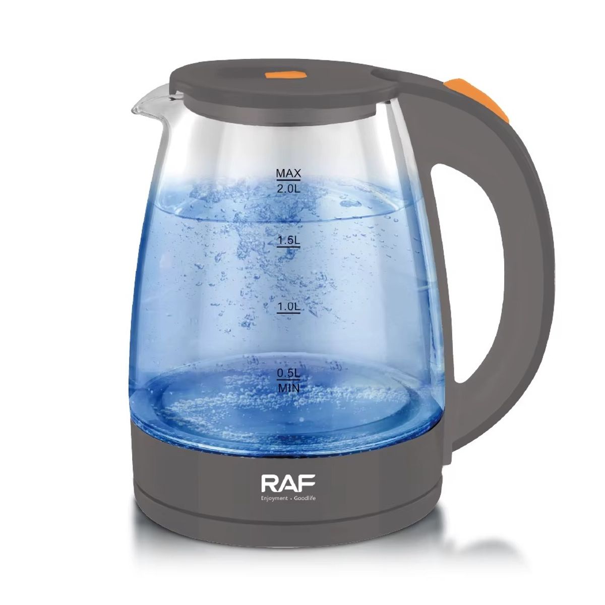 RAFF - Hervidor Eléctrico RAF 2 Lts Vidrio 1500W R7201 Gris