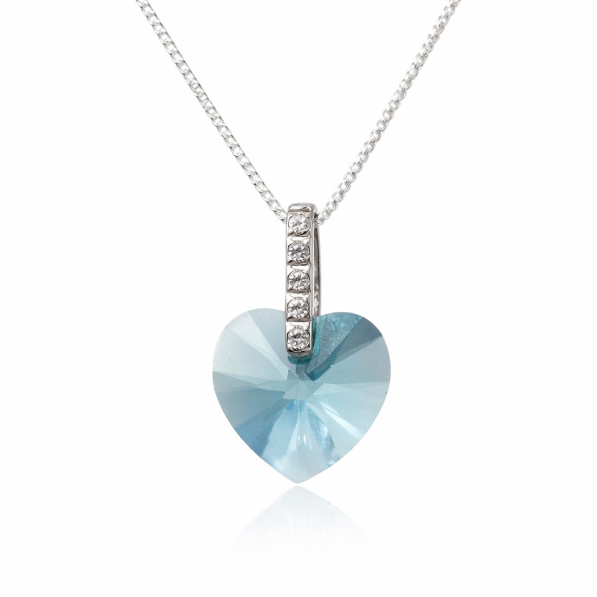 FERNANDA ROMERO JOYAS Y ACCESORIOS - Collar - Corazón Turquesa Cristalino - Calma - Cristal Austriaco y Plata nacional
