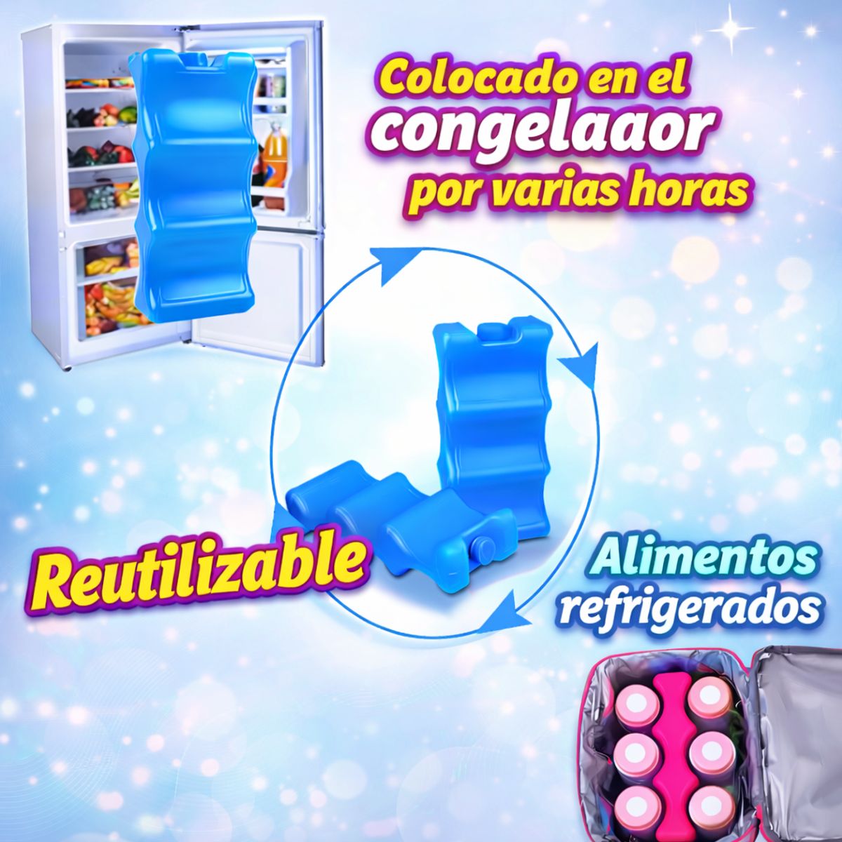 Baby - Bloques de Gel Refrigerante Pack de 2 para Banco de Leche Conservación de Biberones