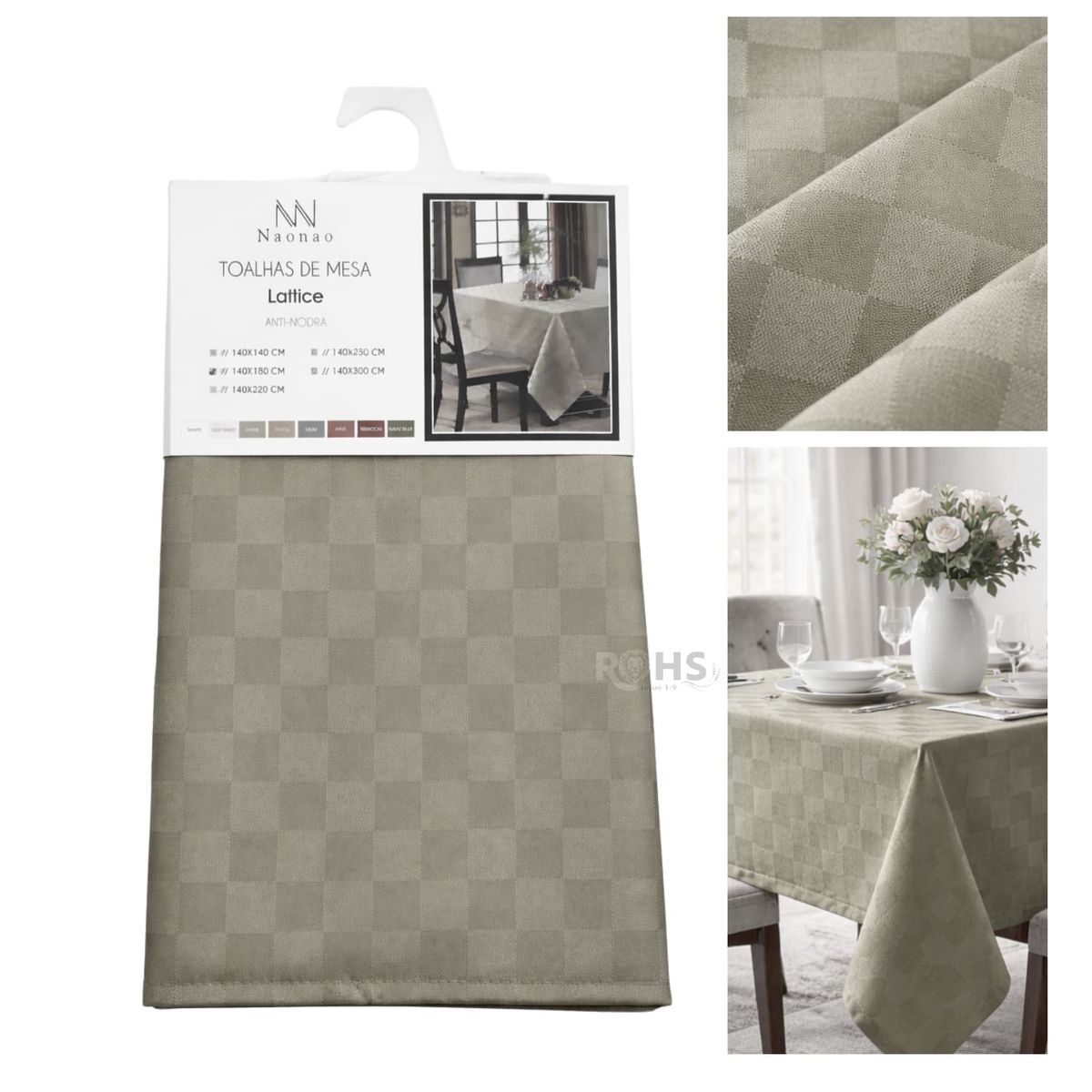 OEM - Mantel De Mesa Verde 140 X 180 Cm Decorativo Para Comedor Y Reuniones