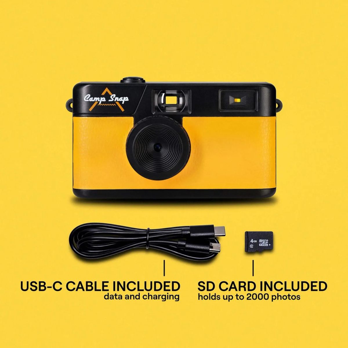 CAMPSNAP - Cámara CampSnap 8MP - - Estilo Vintage - 2000 Fotos - Recargable USB-C - Fácil de Usar