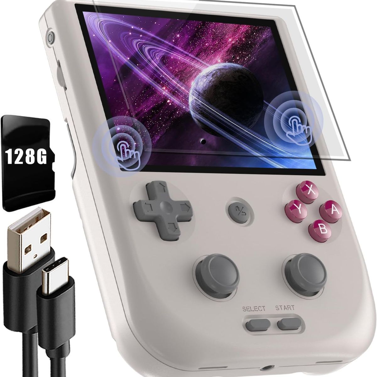 Nintendo - CONSOLA PORTÁTIL RETRO 128GB PANTALLA 4 ANDROID RG405V GRIS