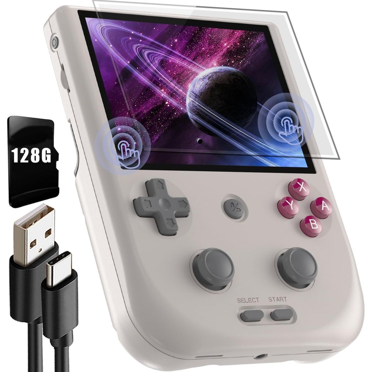 Nintendo - CONSOLA PORTÁTIL RETRO 128GB PANTALLA 4 ANDROID RG405V GRIS