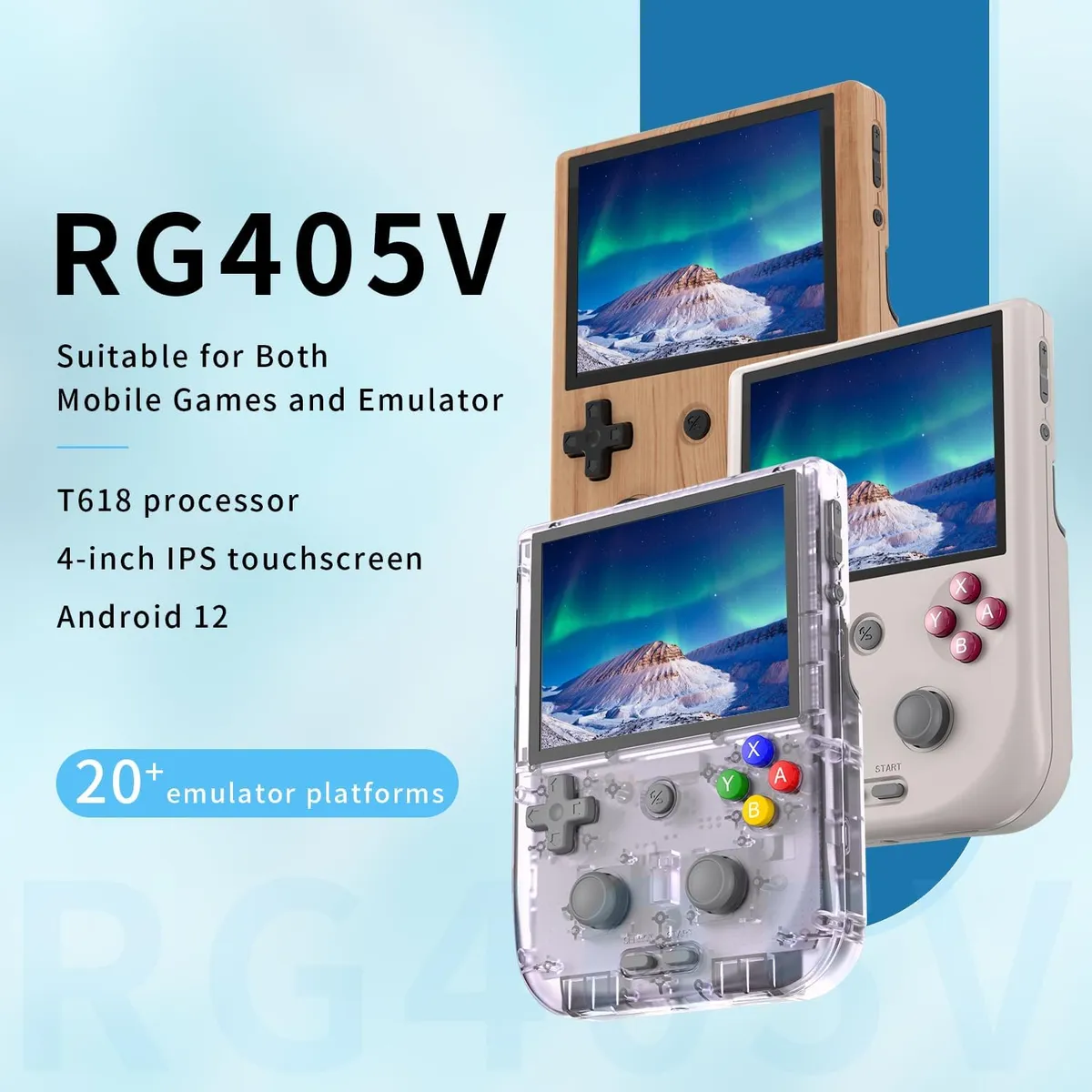 Nintendo - CONSOLA PORTÁTIL RETRO 128GB PANTALLA 4 ANDROID RG405V GRIS