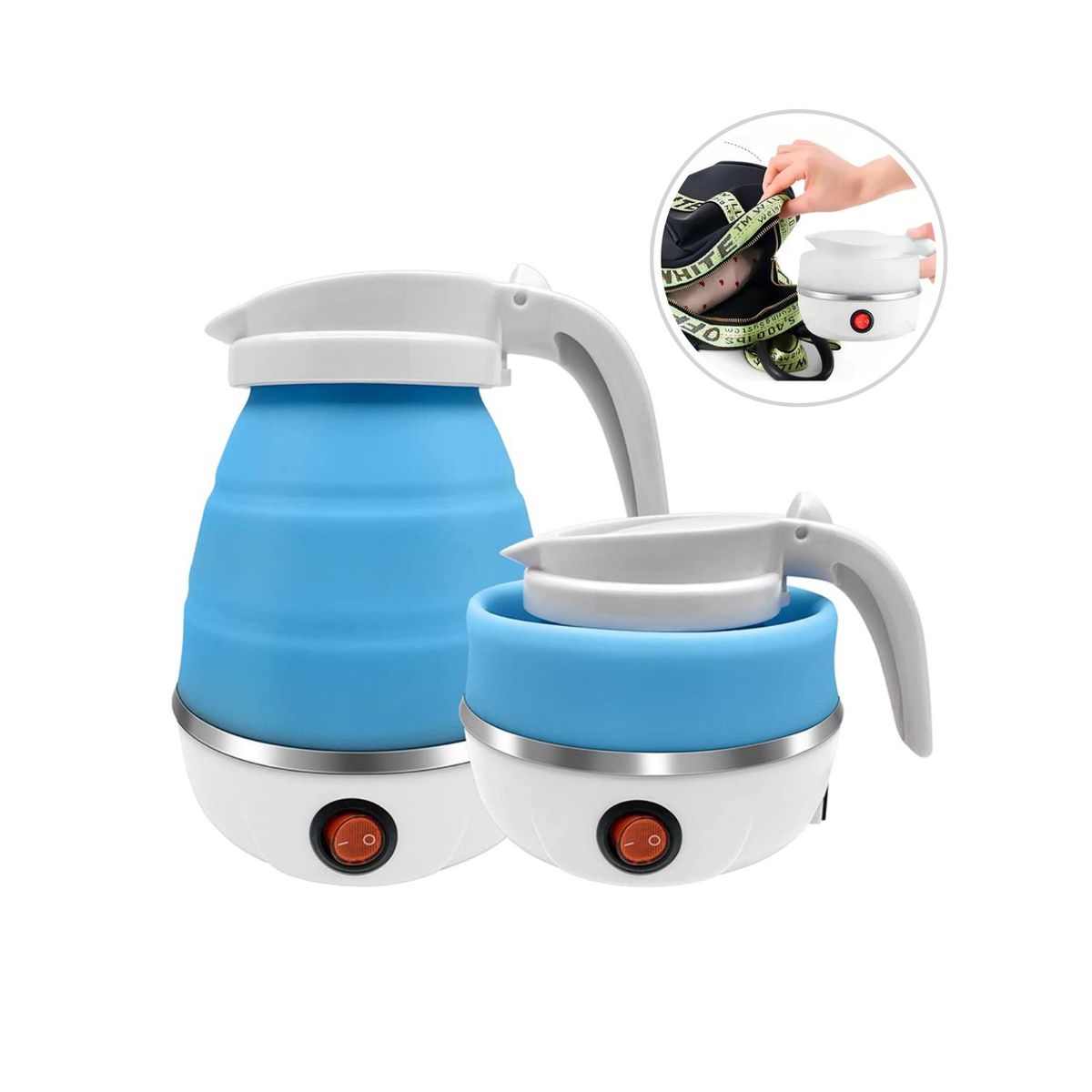 OEM - Hervidor De Agua  Eléctrico Plegable De Silicona 600ml - Celeste