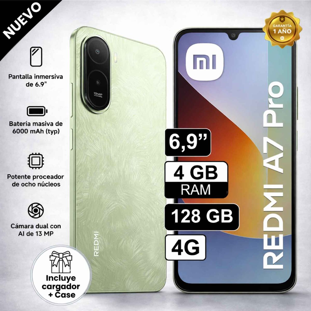 REDMI - Celular Xiaomi Redmi A7 Pro DUAL SIM 128GB 4GB RAM Verde
