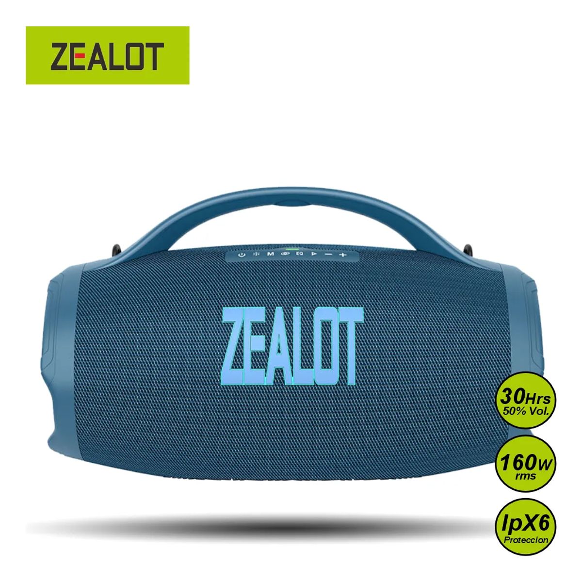 ZEALOT - PARLANTE ZEALOT S98 AZUL 120W-12HRS