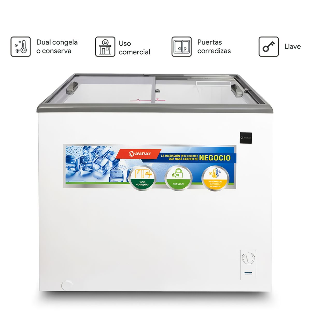 MIRAY - Congeladora Exhibidora Horizontal Miray CEMH-165M 167L