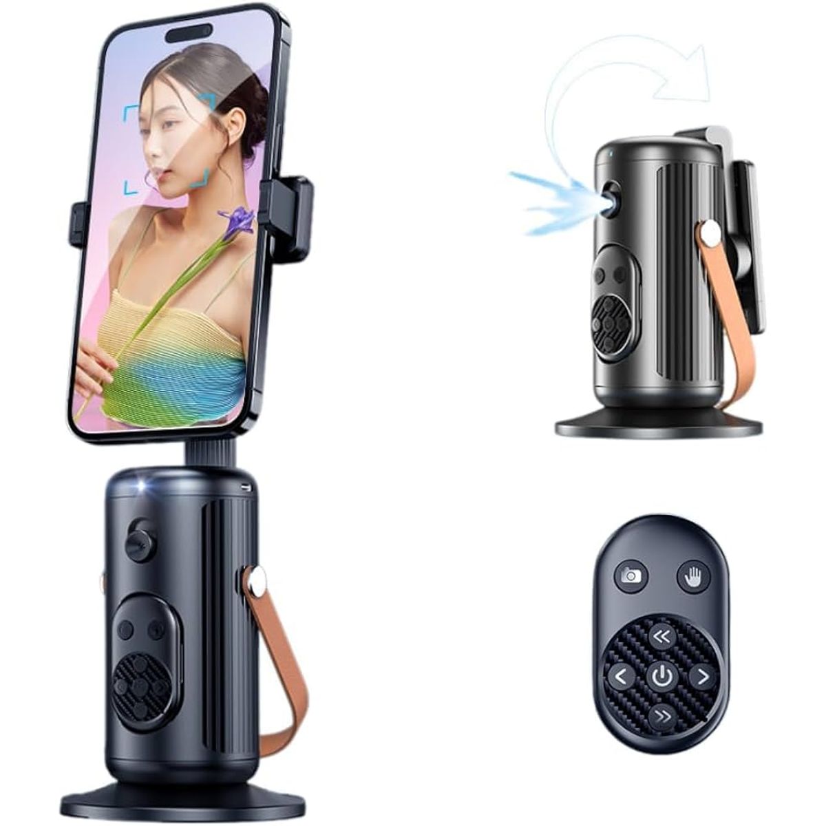 GENERICO - Trípode Inteligente Seguimiento Facial Automático 360° Color Negro