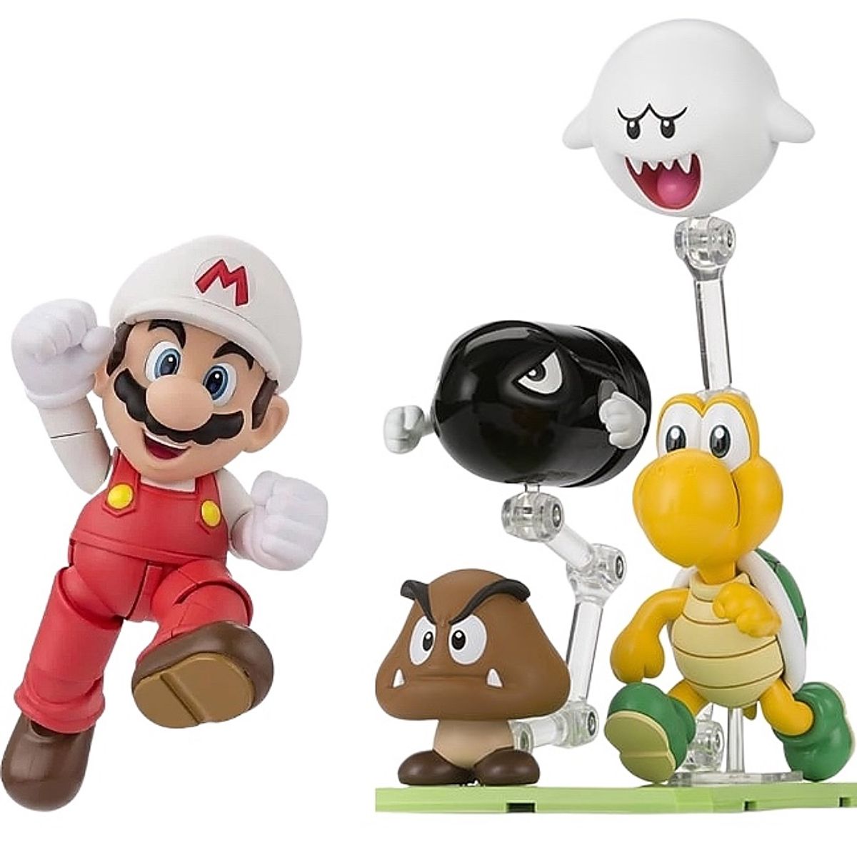 BANDAI - Figura Super Mario Bros Fire Galaxy SH Figuarts Fuego + Set D Accesorios