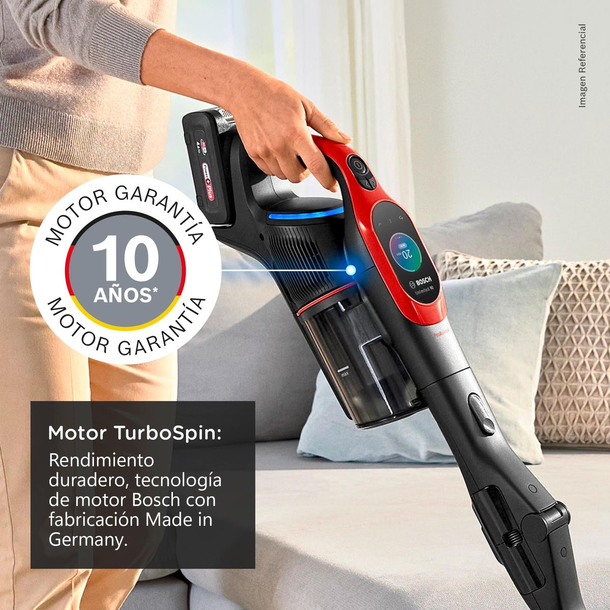 BOSCH - Aspiradora Sin Cable Unlimited 10 ProAnimal Rojo BCS1041PET