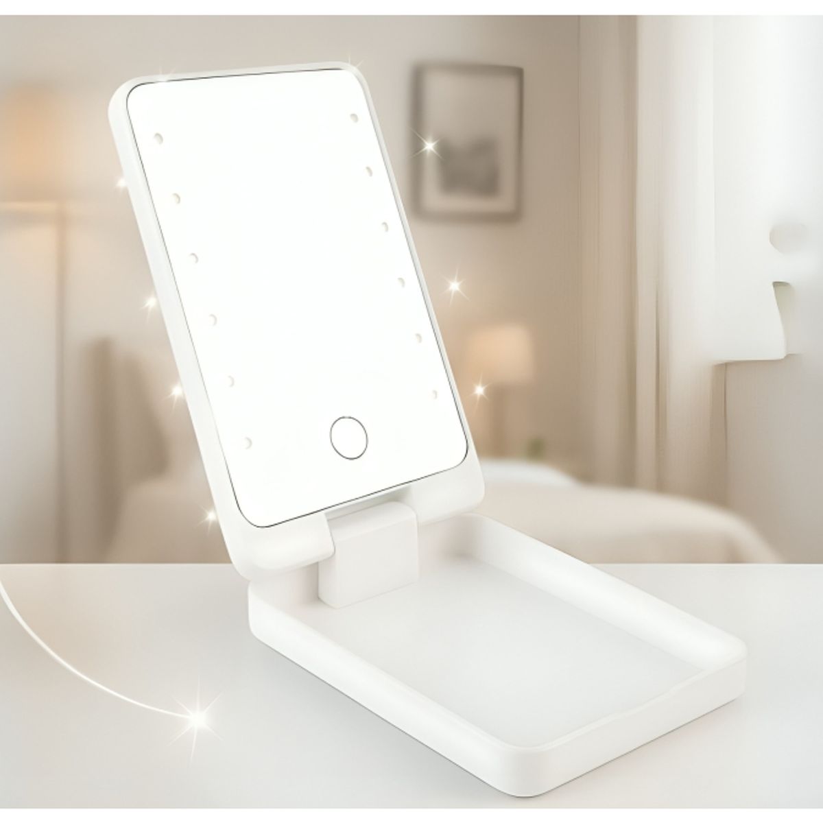 GENERICO - Estuche Pequeño de Maquillaje con Espejo con Luz LED 360º