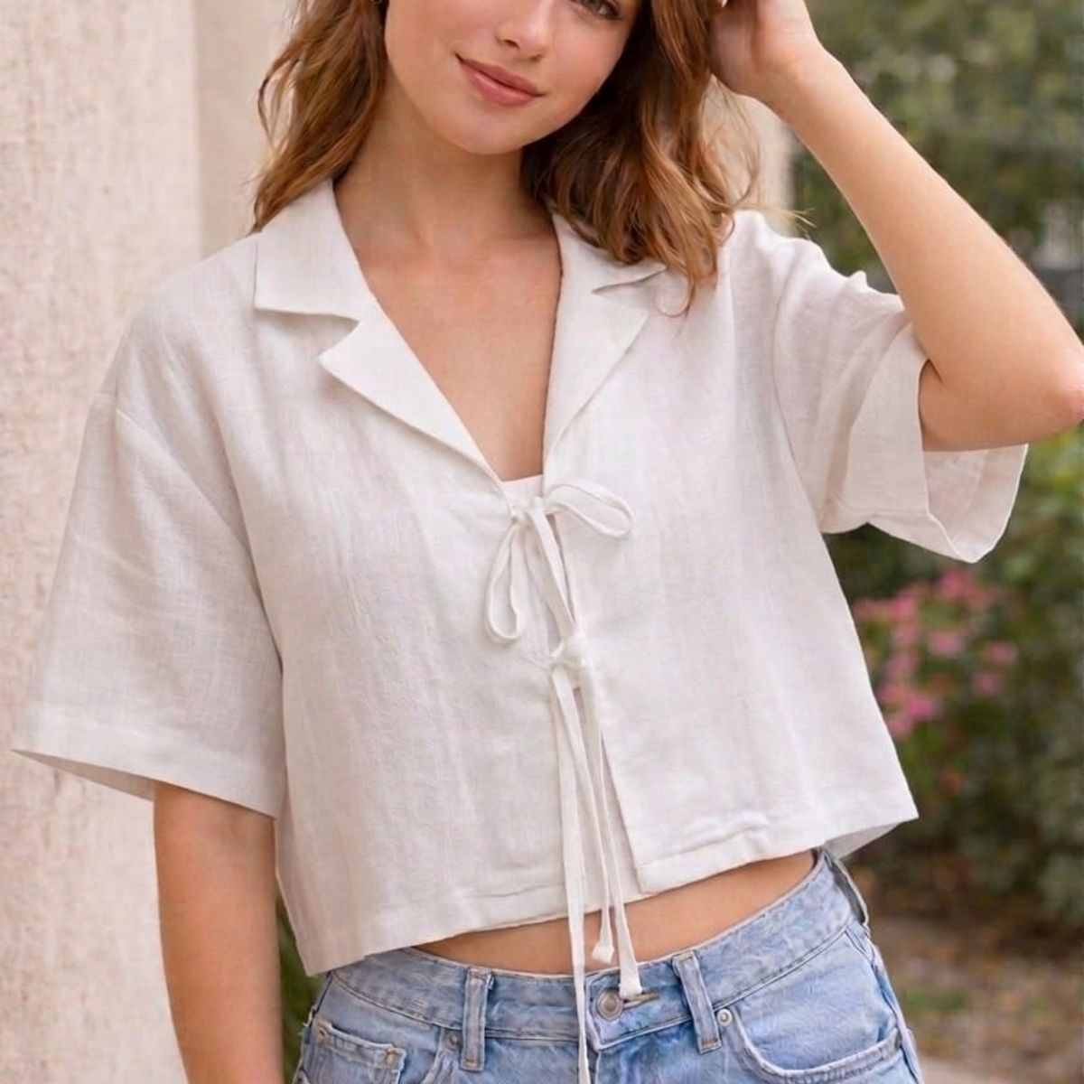 GENERICO - Blusa crop manga corta Amelie Karjam