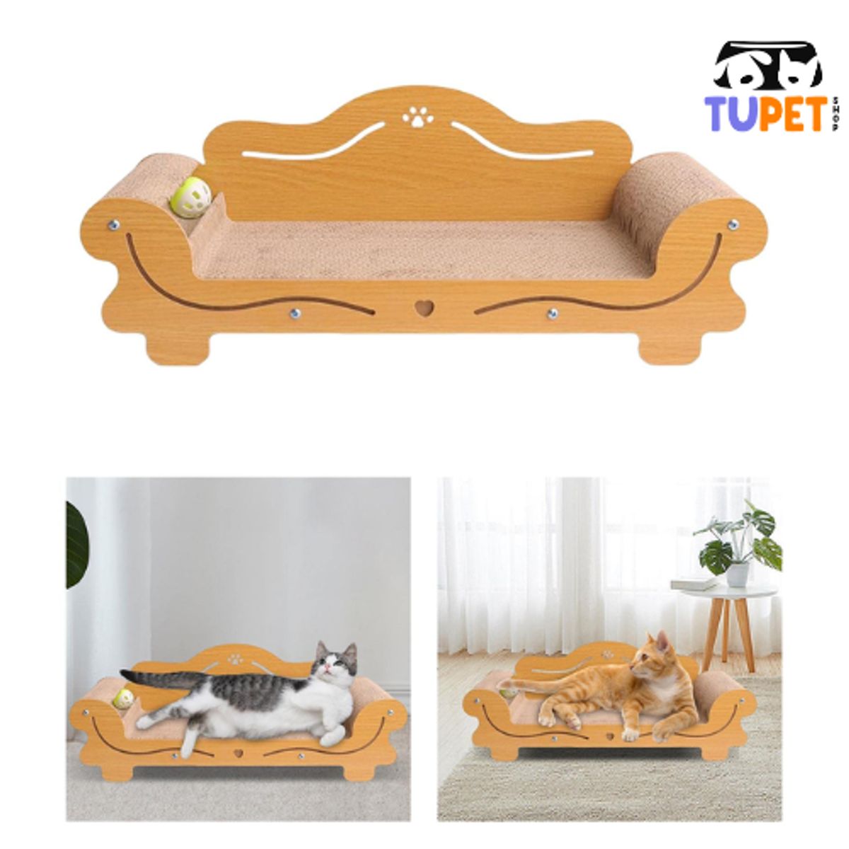 TUPET SHOP - Rascador Cama Premium para Gato Tipo Sofá