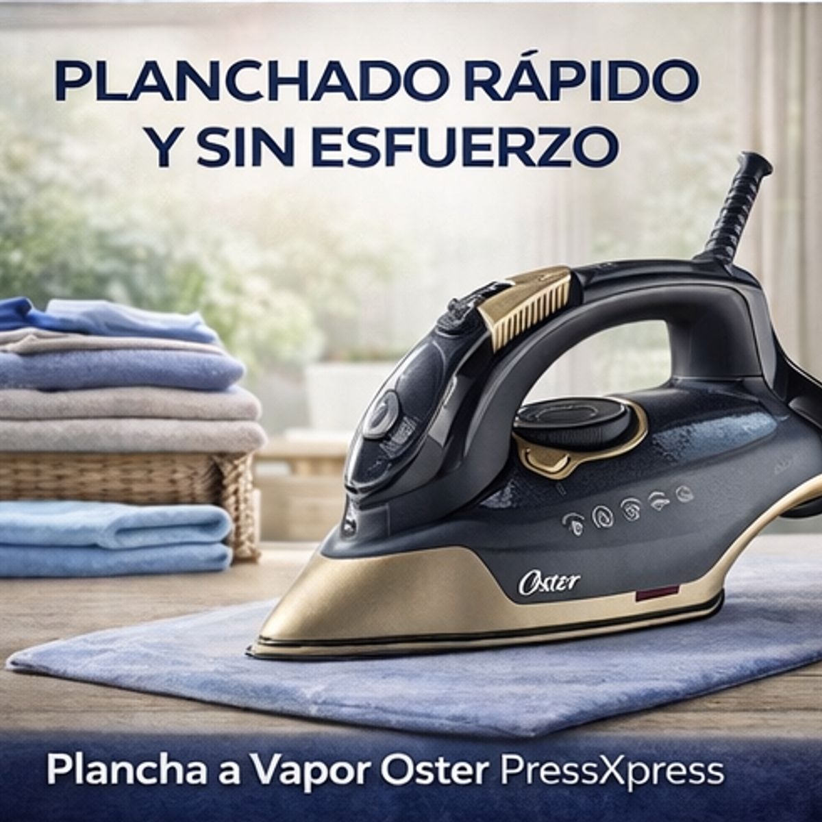 OSTER - Plancha a Vapor Oster GCSTPX9000B  Suela Cerámica con Partículas de Diamante Antiadherente