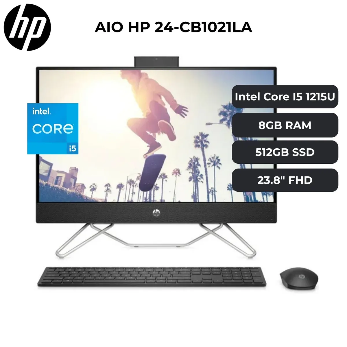 HP - ALL IN ONE HP 24 CB1021LA Core i5-1235U, 8GB RAM, 512GB SSD, 23.8" FHD, MOUSE Y TECLADO INALAMBRICO