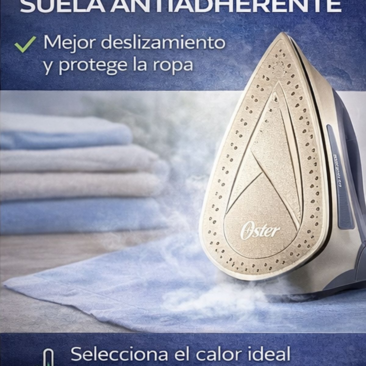OSTER - Plancha a Vapor Oster GCSTBS5001 1400W Compacta Antiadherente con Control de Temperatura