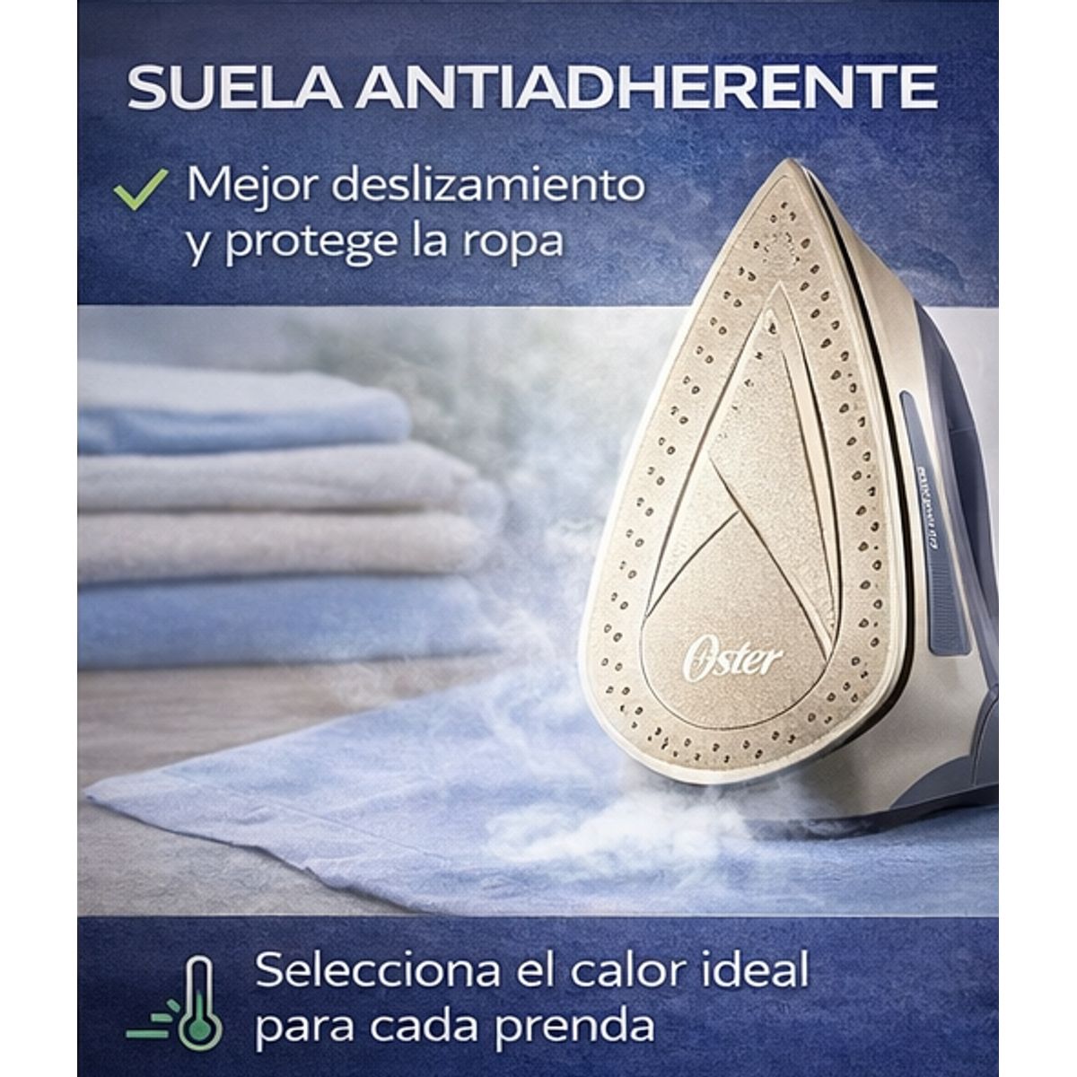 OSTER - Plancha a Vapor Oster GCSTBS5001 1400W Compacta Antiadherente con Control de Temperatura