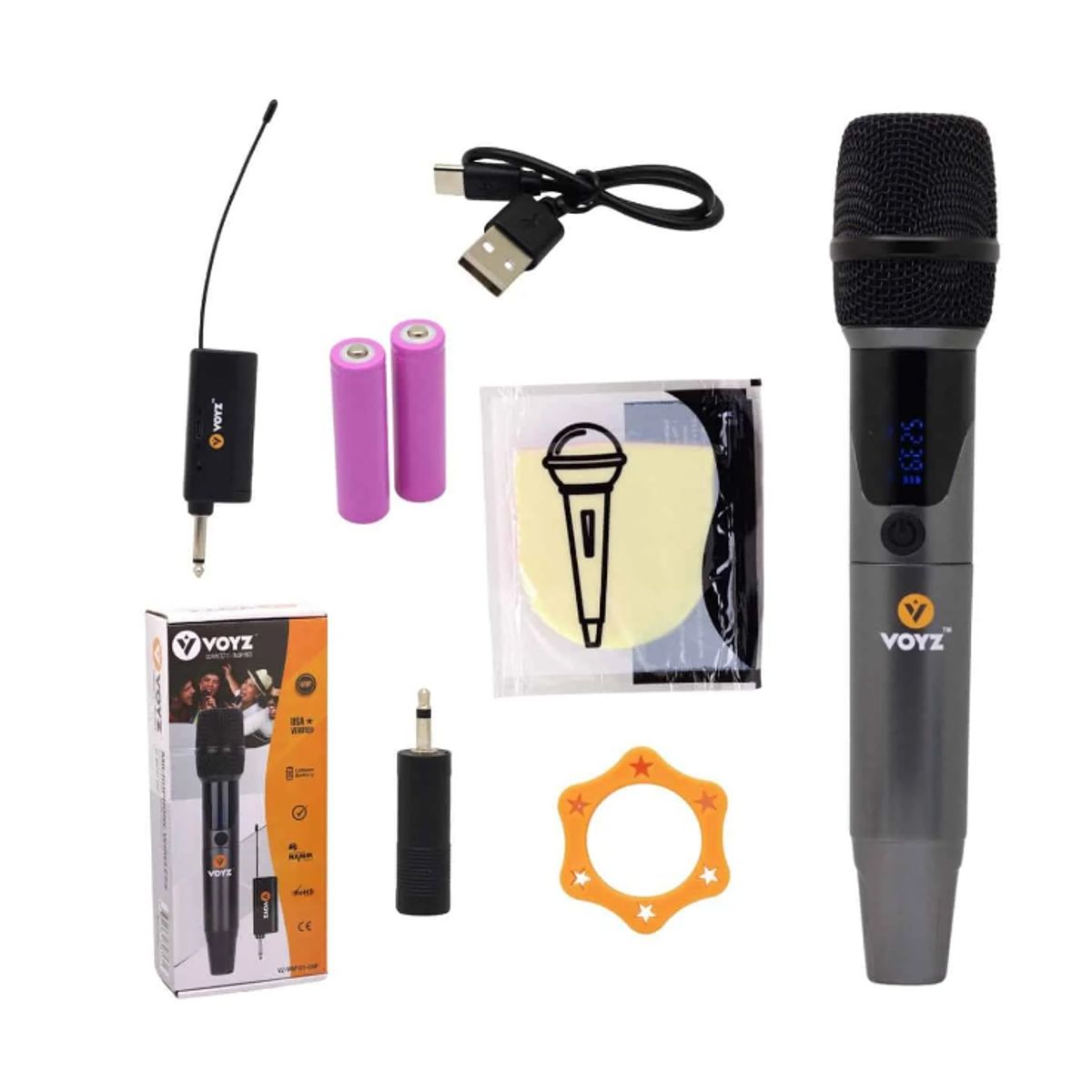 GENERICO - Micrófono UHF Inalámbrico Recargable VZ-WM101-UHF VOYZ