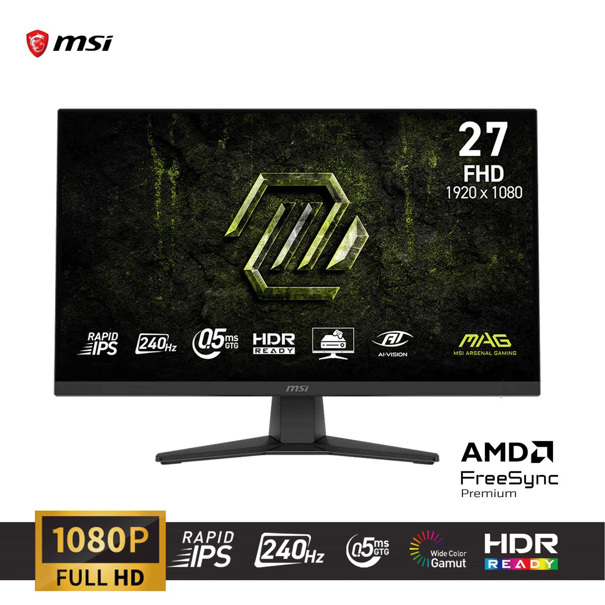 Msi - Monitor Plano Gaming MSI MAG 272F X24 27 FHD IPS 240HZ 0.5MS