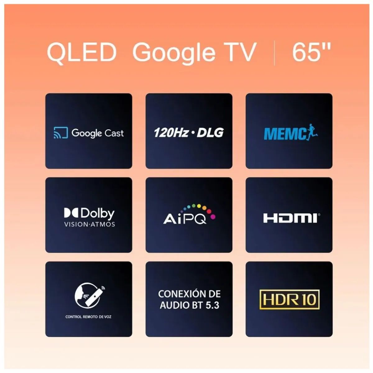 BLACKLINE - Televisor BLACKLINE QLED 65 UHD 4K Smart TV BL65-T6210QD