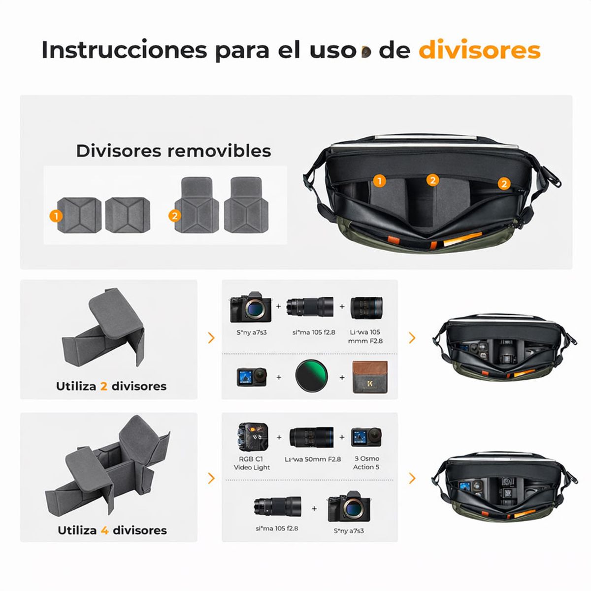 K&F CONCEPT - Estuche K&F Concept 12L - KF13.177v2 - Verde Oscuro