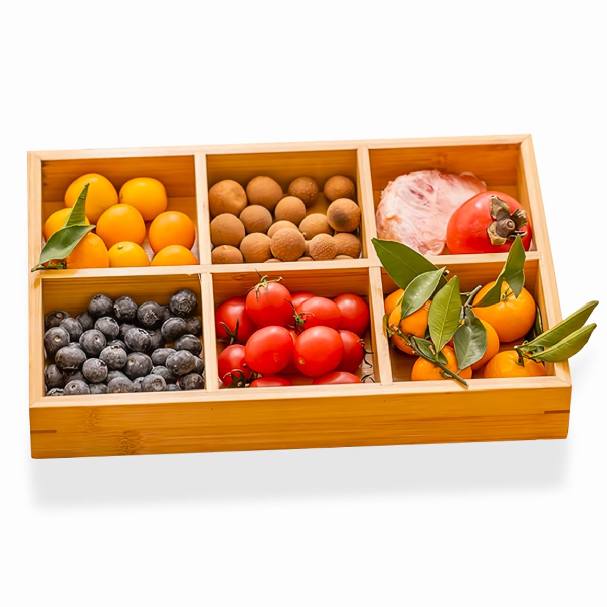 GENERICO - Tabla de Aperitivo de Bambú con 6 divisones Elegante